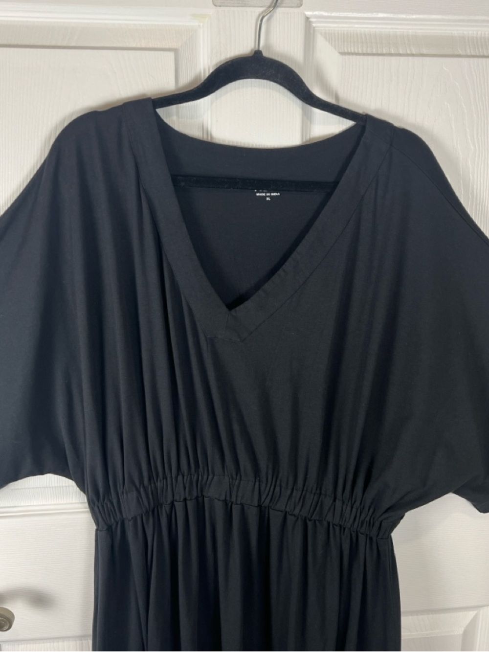 Able black Nina dolman sleeve v neck cinched waist midi dress XL - Picture 3 of 8